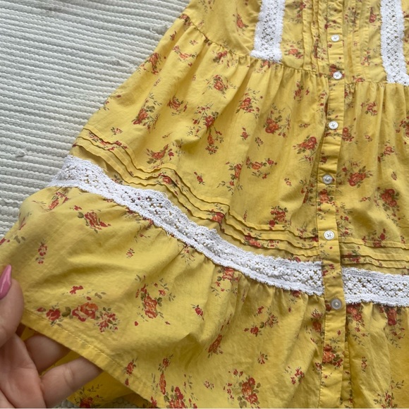 ASOS DESIGN lace insert mini smock dress in floral print size 8 - Picture 2 of 12